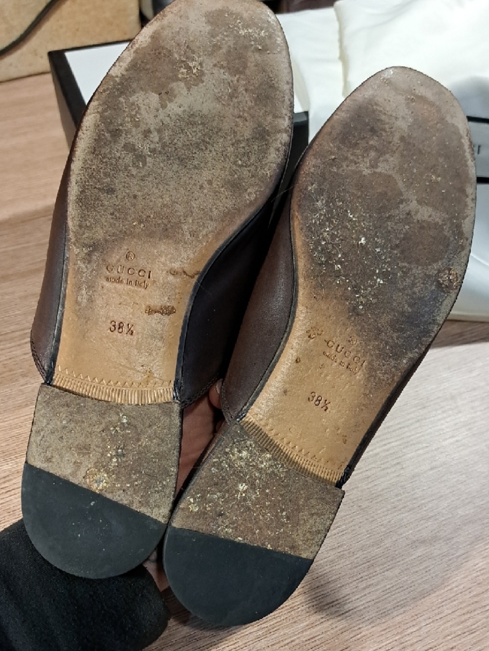 Gucci Brown Leather Pricetown Mules 38.5 US 8.5 With Box And Shoebags. - Picture 7 of 11